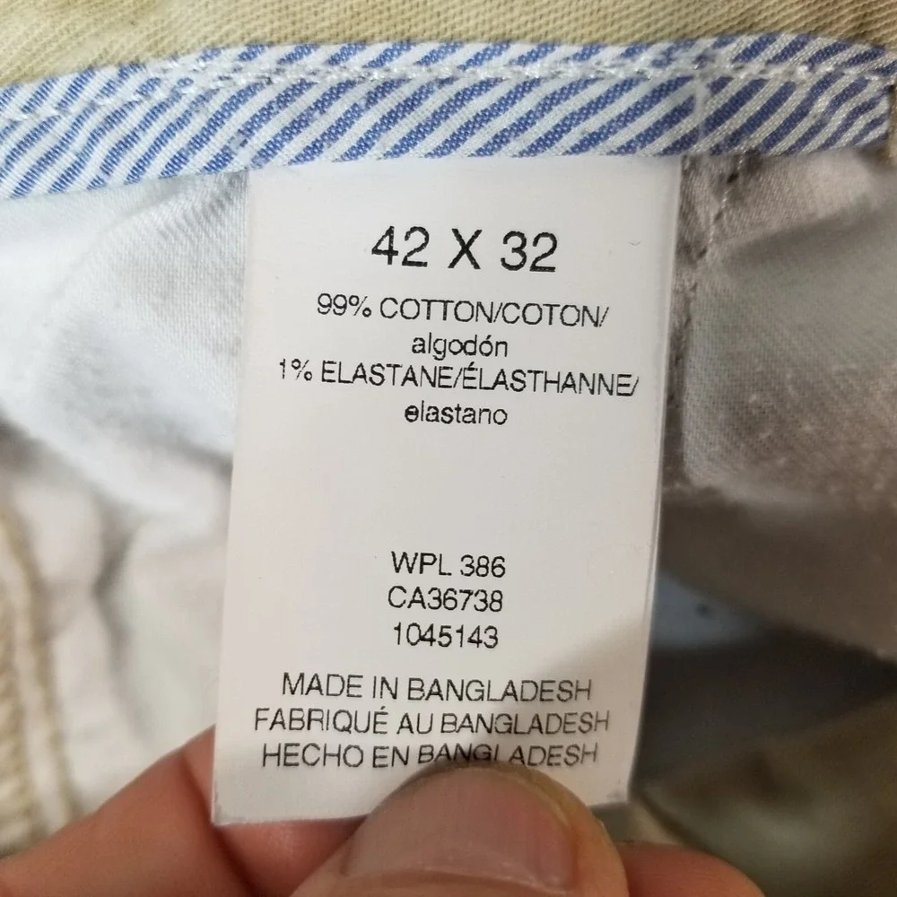 Haggar cargo pants men's 42 x 30 beige cotton comfort waist outdoor hiking